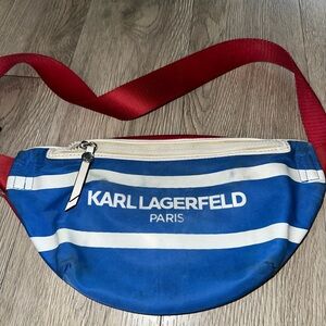 Karl Lagerfeld Red White Blue Belt Bag Purse